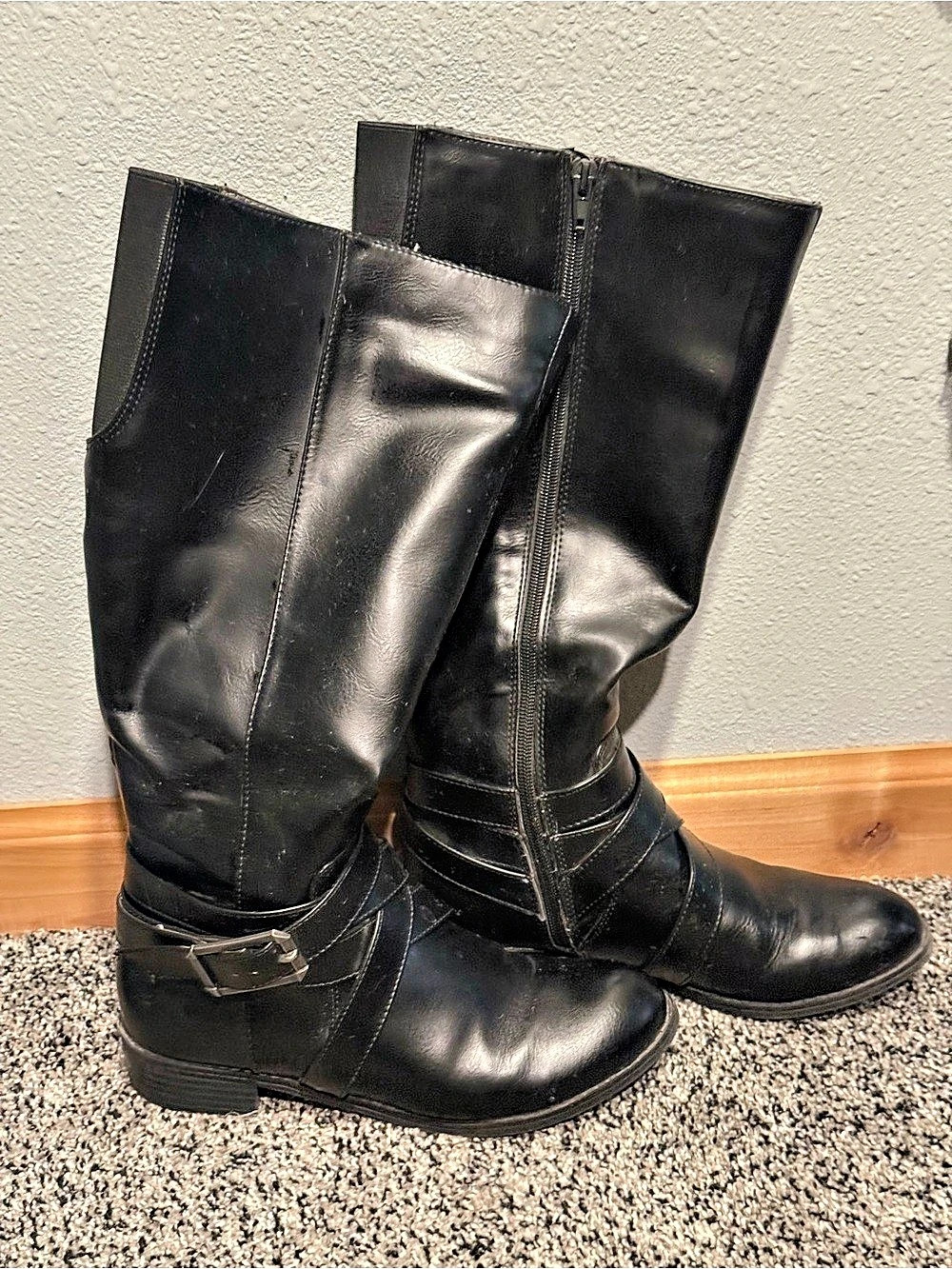 LifeStride Subtle Wide Calf Riding Boot Black US 5.5